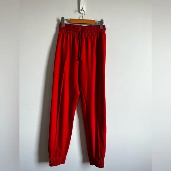ZARA Red Track Pants Joggers Size S - Picture 10 of 12